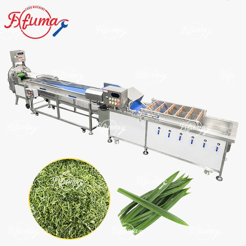 Pandan Leaves Processing Solution Bubble Washing and Cutting Machine
